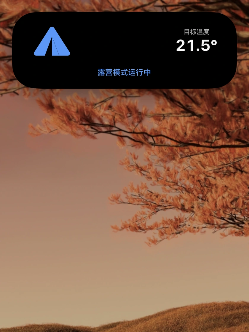 露营模式灵动岛真实截图特写